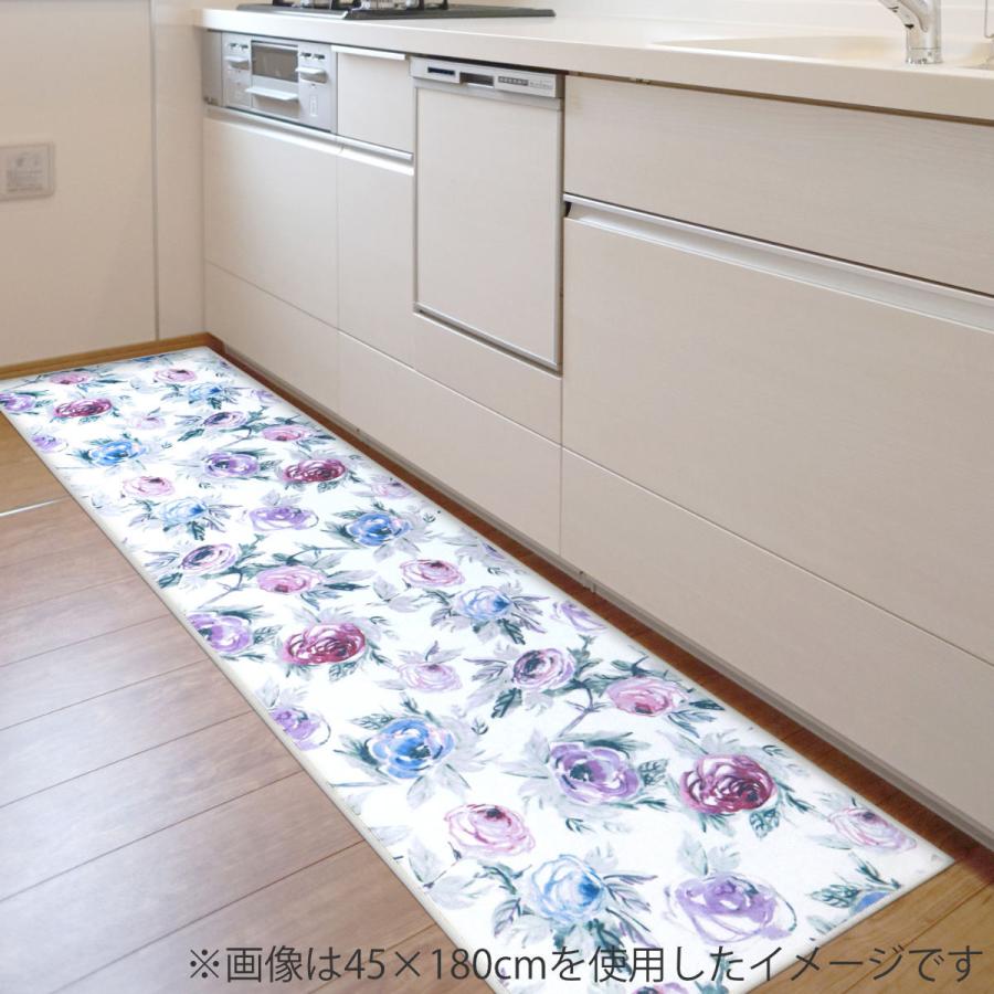 キッチンマット 花柄 レーヴ 45 240cm キッチン マット 台所マット キッチン用マット 洗える 床暖房対応 滑り止め加工 ポリエステル バラ 45cm 240cm お弁当グッズのカラフルボックス 通販 Yahoo ショッピング