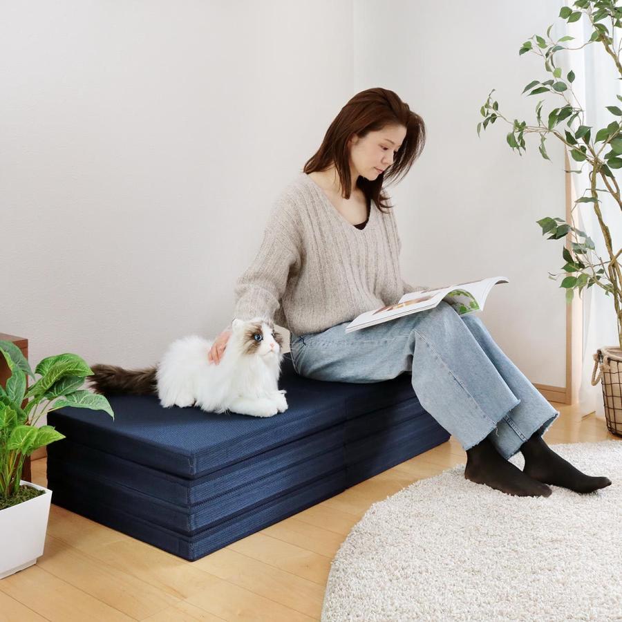 パタパタ八つ折りマットレス シングル 折りたたみ マットレス ベッド