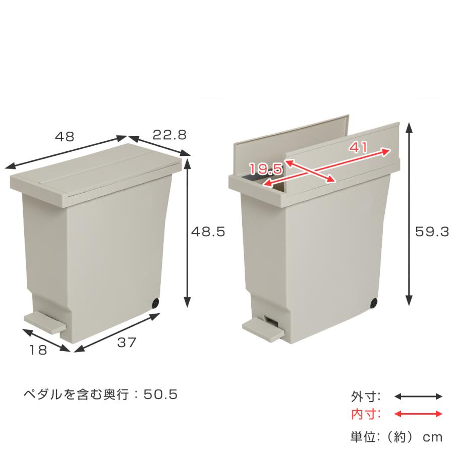 ゴミ箱 32L 同色2個セット バタフライペダルペール ふた付き （ 45Lゴミ袋対応 45リットル袋対応 ごみ箱 32リットル 両開き 棚下 スリム 分別 ）｜colorfulbox｜09