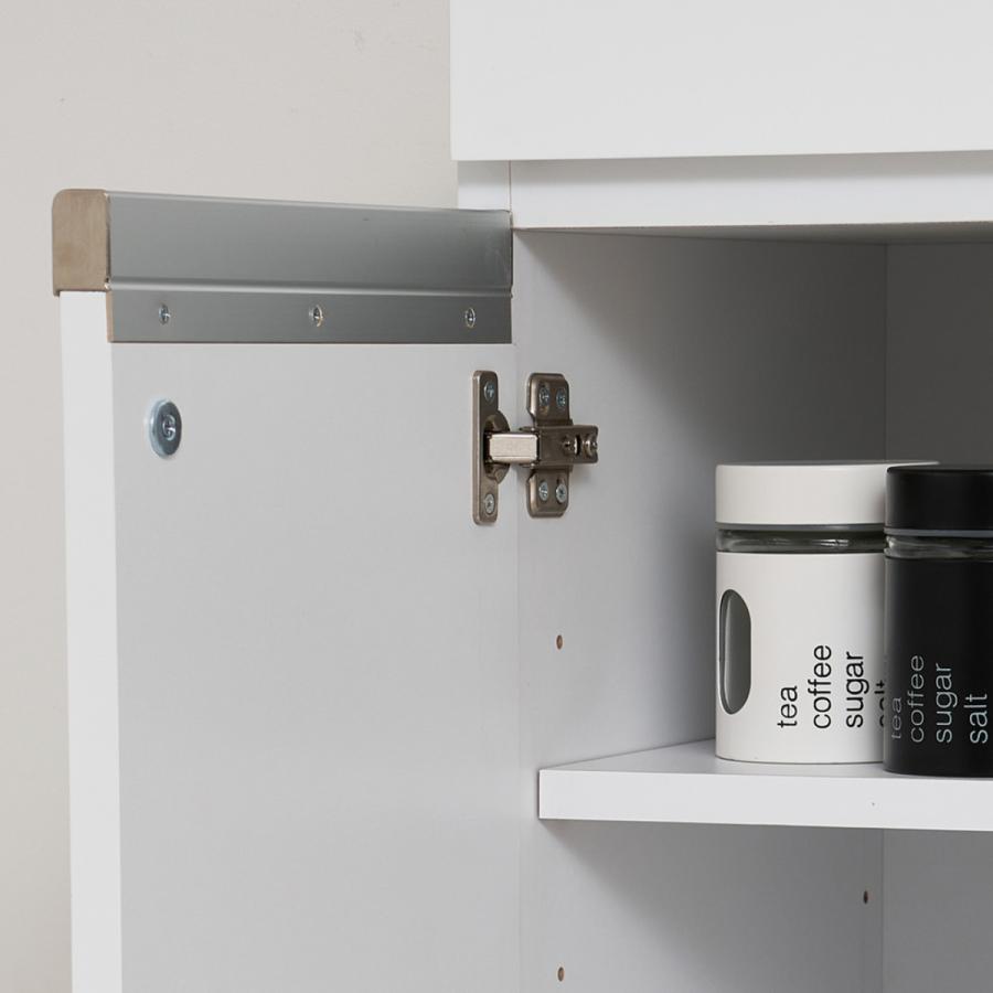 クロシオ キッチンカウンター 幅82cm キャスター 2口コンセント付 背面