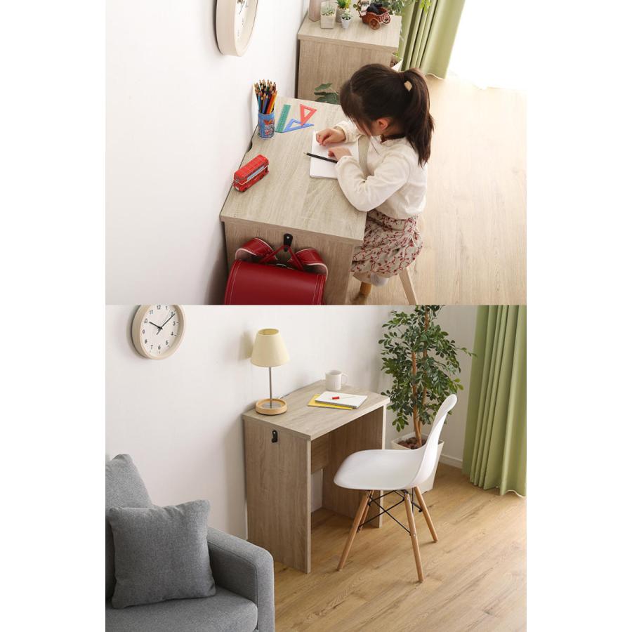 デスク 幅60cm 木目調 子供用 （ スリム 奥行40 パソコンデスク PC