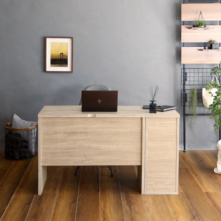 デスクセット デスク 幅75cm サイドラック 幅30cm 木目調 （ スリム