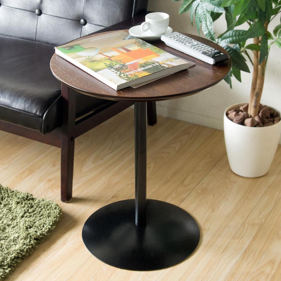 サイドテーブル 高さ53.5cm 木製 スチール 丸 （ コーヒーテーブル テーブル 机 ソファーテーブル ナイトテーブル ）  :387058:お弁当グッズのカラフルボックス - 通販 - Yahoo!ショッピング