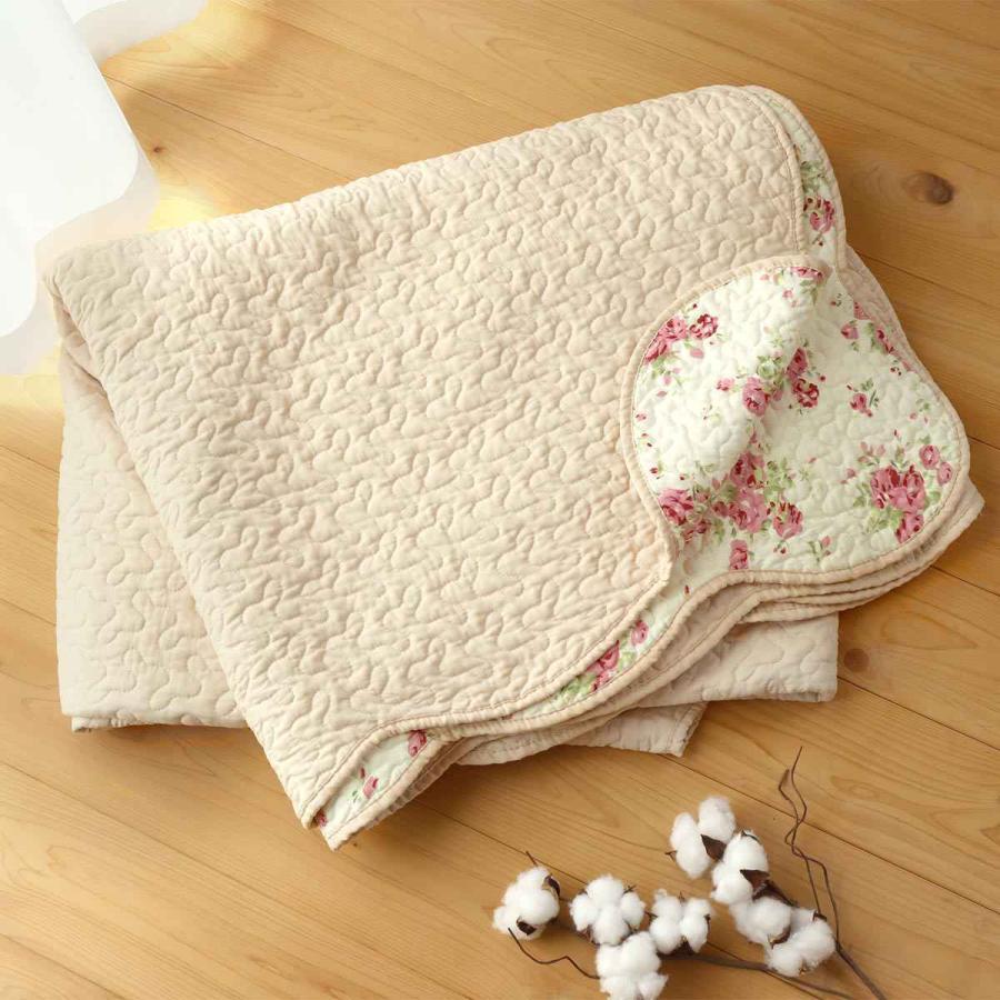 マルチカバー 花柄ウォッシュキルトマルチカバー 190×240cm （ 長方形