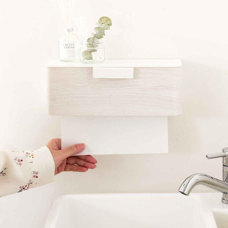 ハンドメイド　ティッシュシェルフ タオルホルダーつき ハンドメイド ティッシュシェルフ タオルホルダーつき ハンドメイド