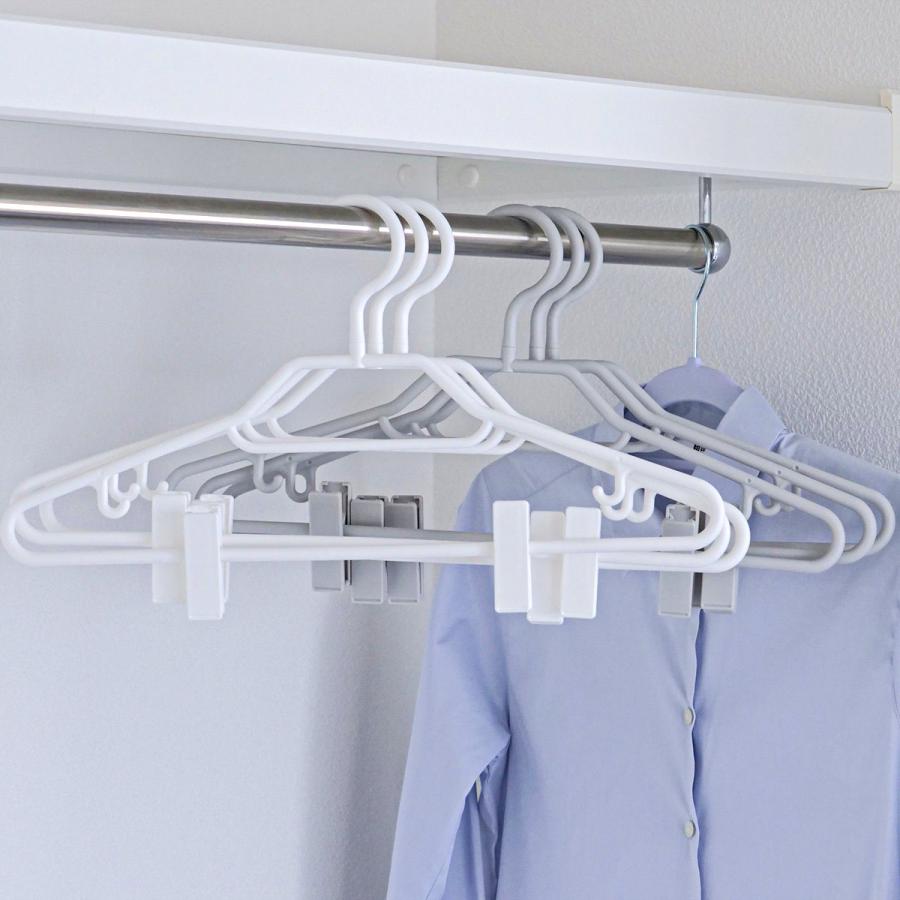 ハンガー モノクローゼット 幅41.5cm シャツハンガークリップ 3本組