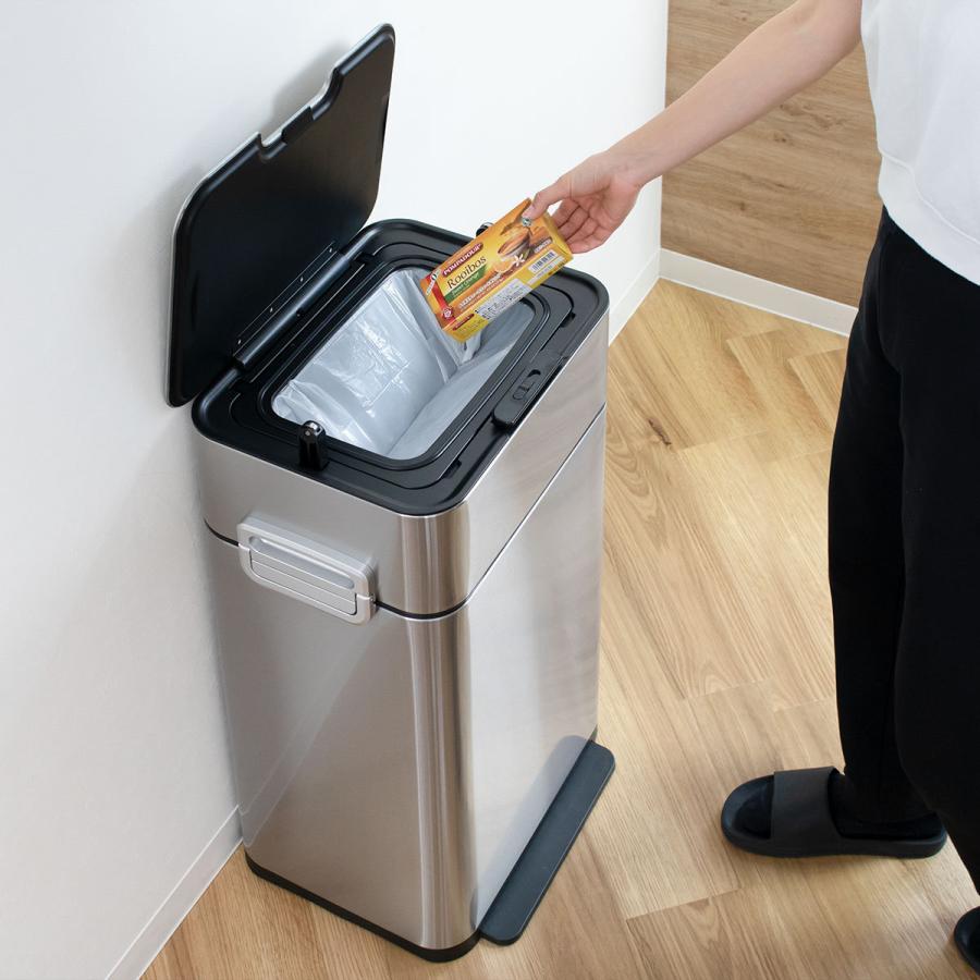 ゴミ箱 58L HOALU ステンレス （ ごみ箱 ダストボックス ホアル 大容量 58リットル ふた付き おむつペール 介護用 保育園 臭い 軽減 防臭 分別 生ゴミ 大容量 ）_9