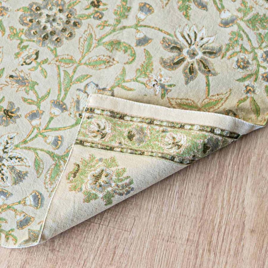 ランチョンマット 45×32cm ブロックプリント 綿100％ （ ランチマット