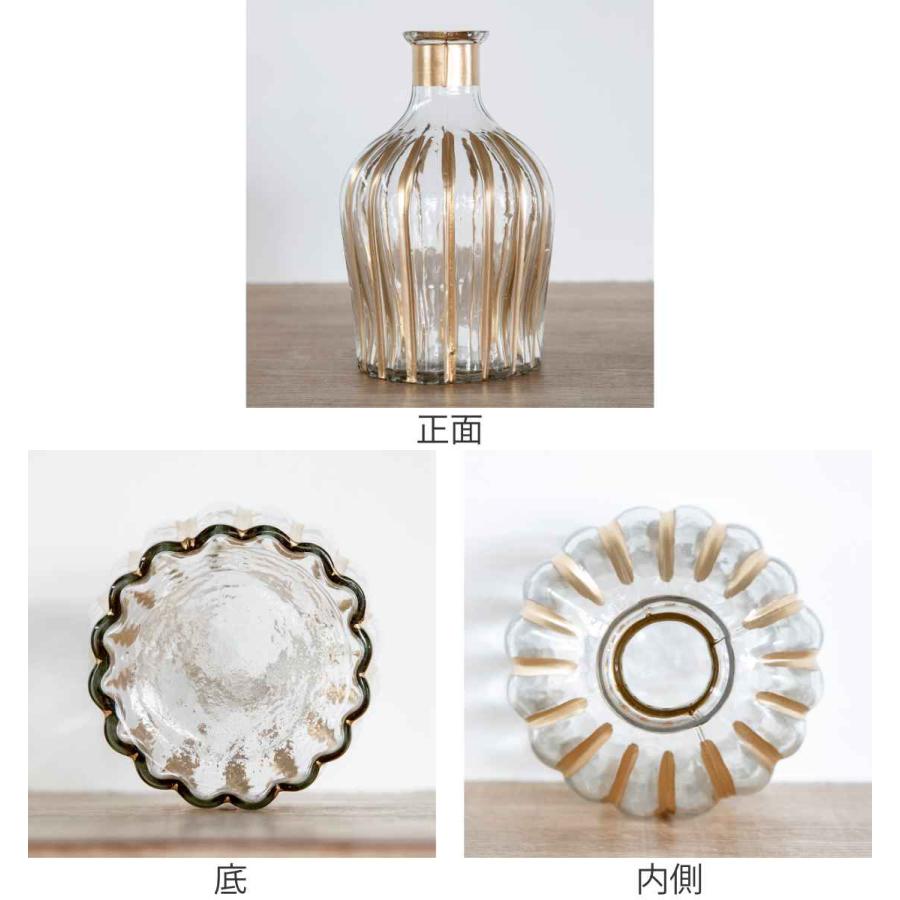 花瓶 ガラスベース 直径10.5×高さ16cm （ フラワーベース 花びん 花器