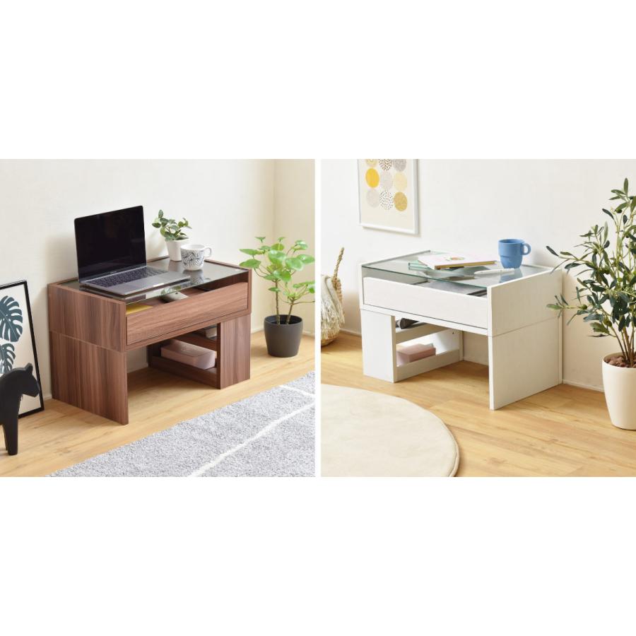 ガラスデスク ガラス 幅60cm 高さ39.5cm 引き出し （ ドレッサー