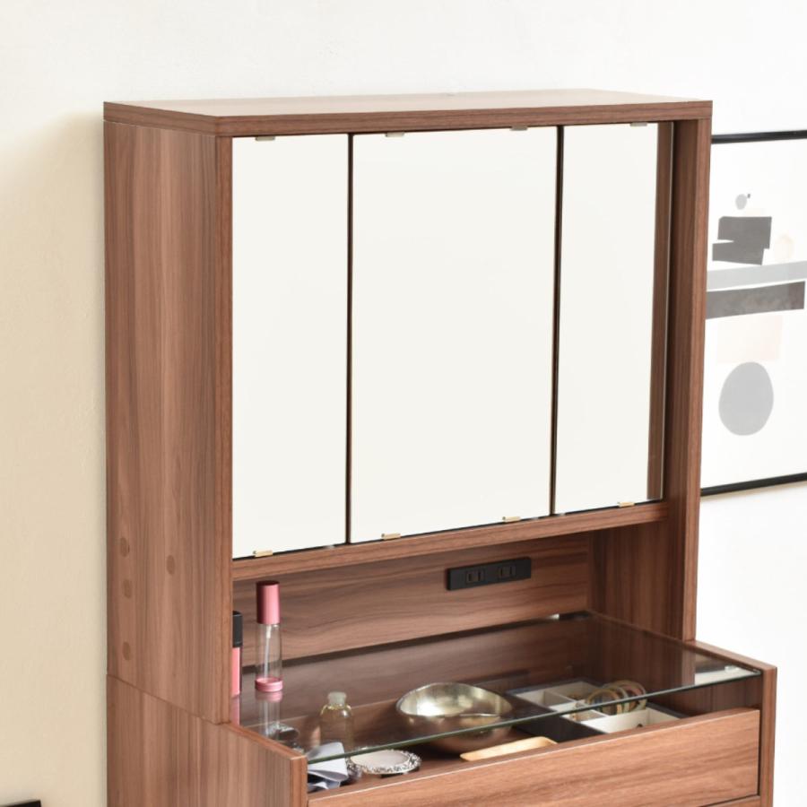 三面鏡 鏡のみ 卓上ミラー 幅60cm ドレッサー （ 単品 デスクなし 大型