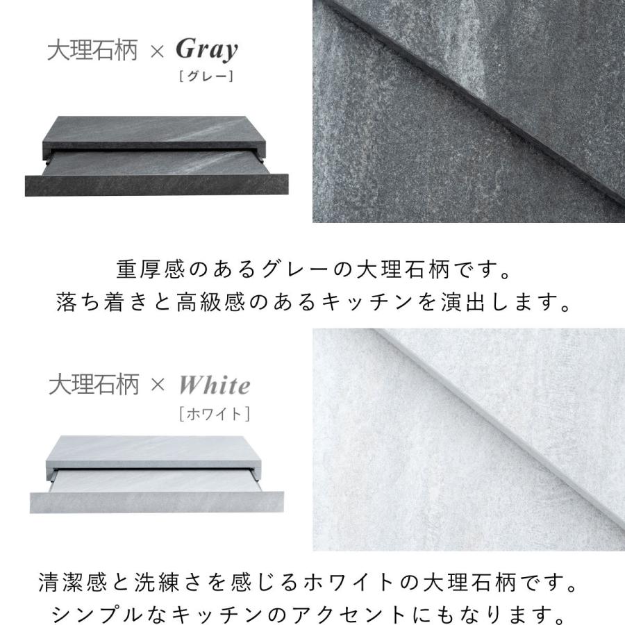 ♡ レンジ下トレー アベニール 二連トレー 大理石柄 グレー [6020] レンジ下トレー アベニール 二連トレー 大理石柄 グレー [6020] トレイ