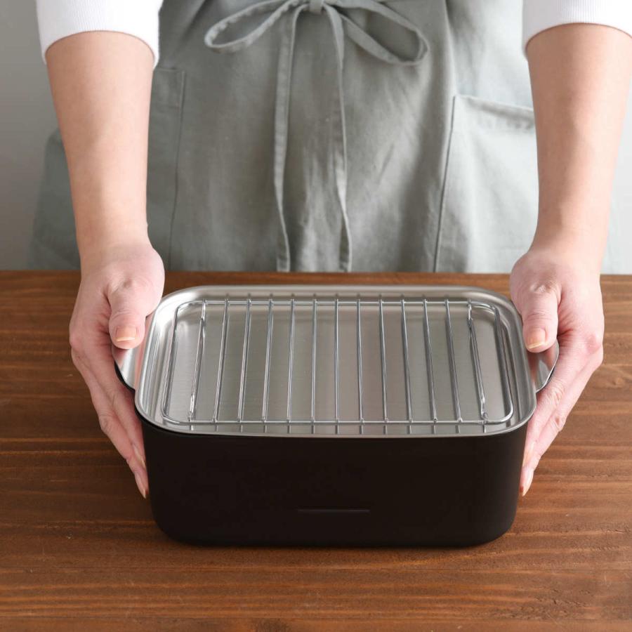 アーネスト（Arnest） 天ぷら鍋 IH対応 天ぷら鍋角型ワイド アミ・フタ