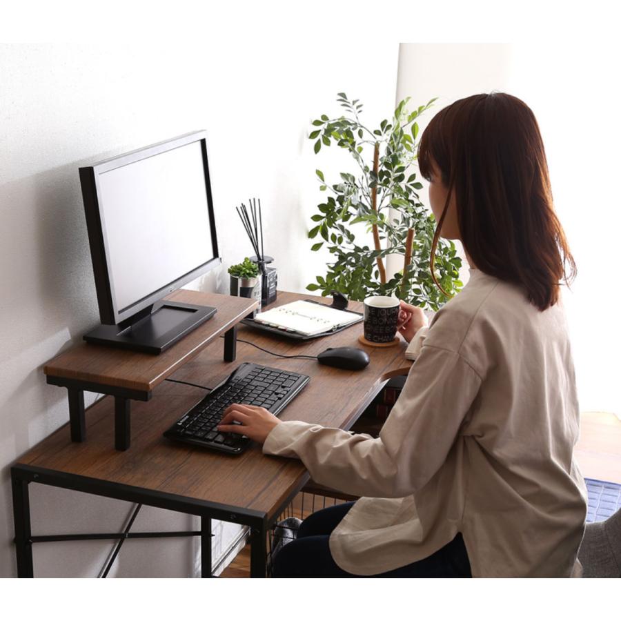 L型デスク/パソコンデスク 【幅110cm】 木目調 スチールフレーム ブラウン ホームテイスト（HOME taste） デスク L字 幅110cm ラック