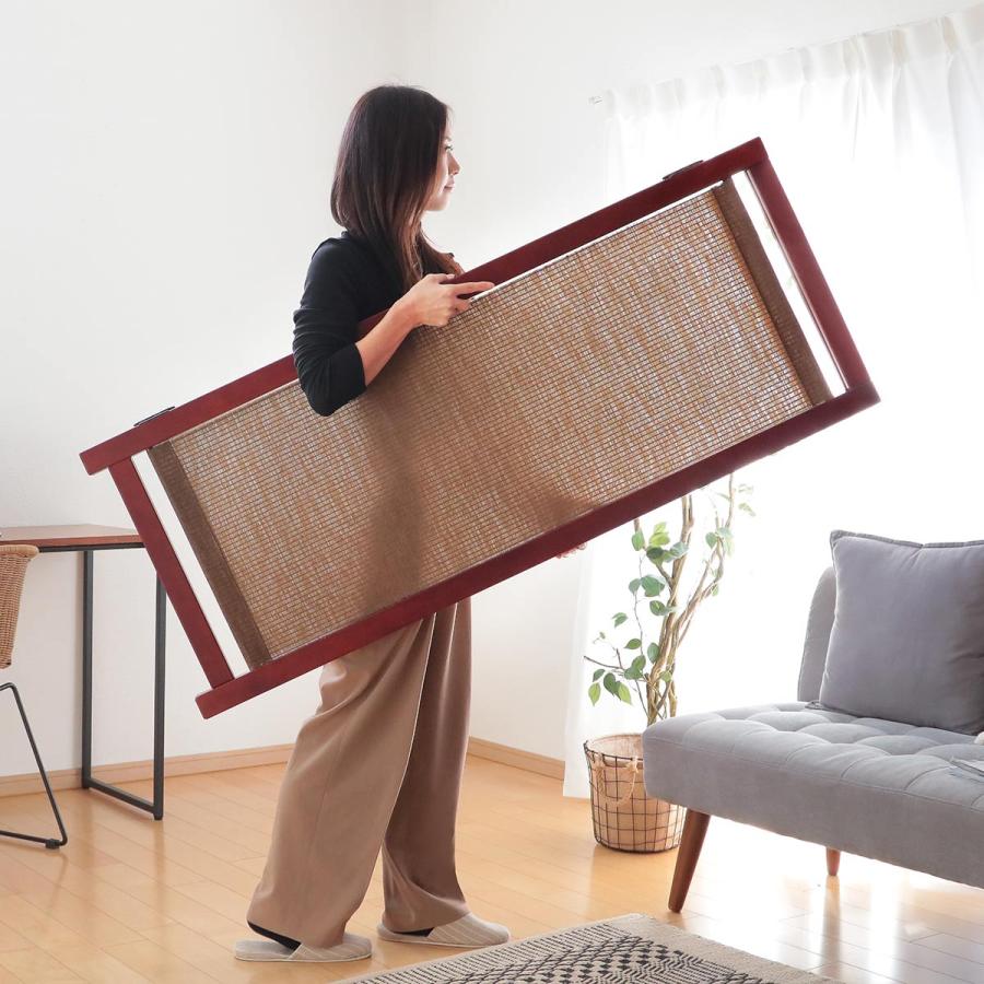 九州民芸家具　樺 カバ材　衝立　パーティション　間仕切り　つい立　目隠し　和家具 糸島市内 送料無料】九州民芸家具 樺無垢材縦格子衝立 和家具 間仕切り