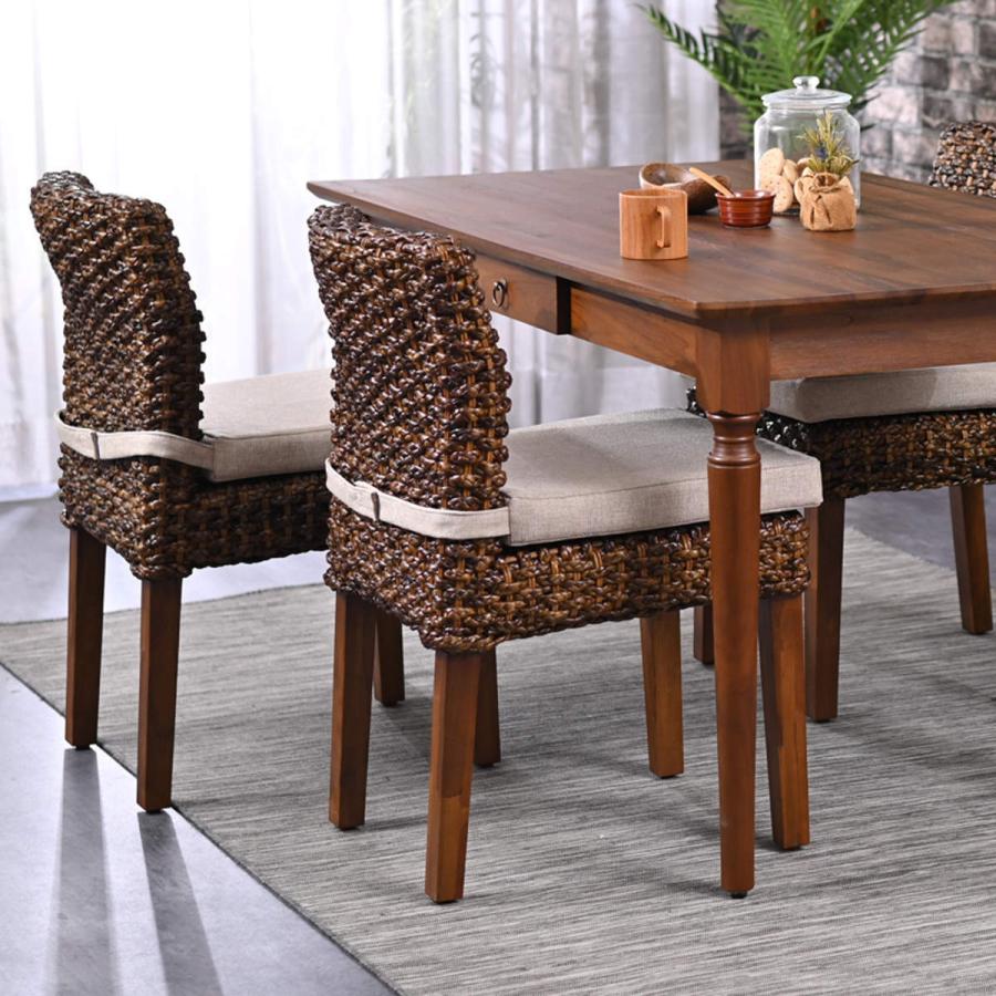 ダイニングチェア ウォーターヒヤシンス クッション付 アジアン