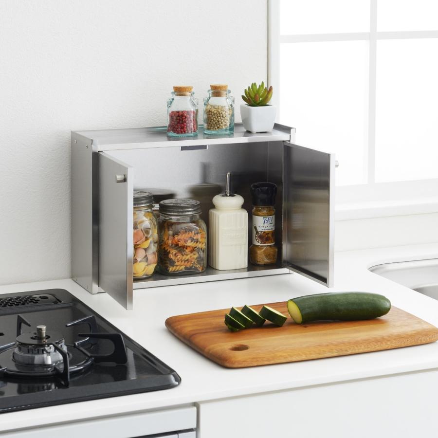 ヨシカワ 調味料ラック かんのん開きのステンレス製スパイスラック