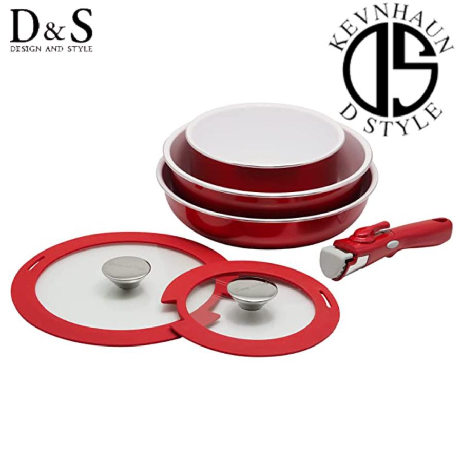 佐藤商事 D＆S セラミックフライパン・鍋 6点セット IH対応 着脱