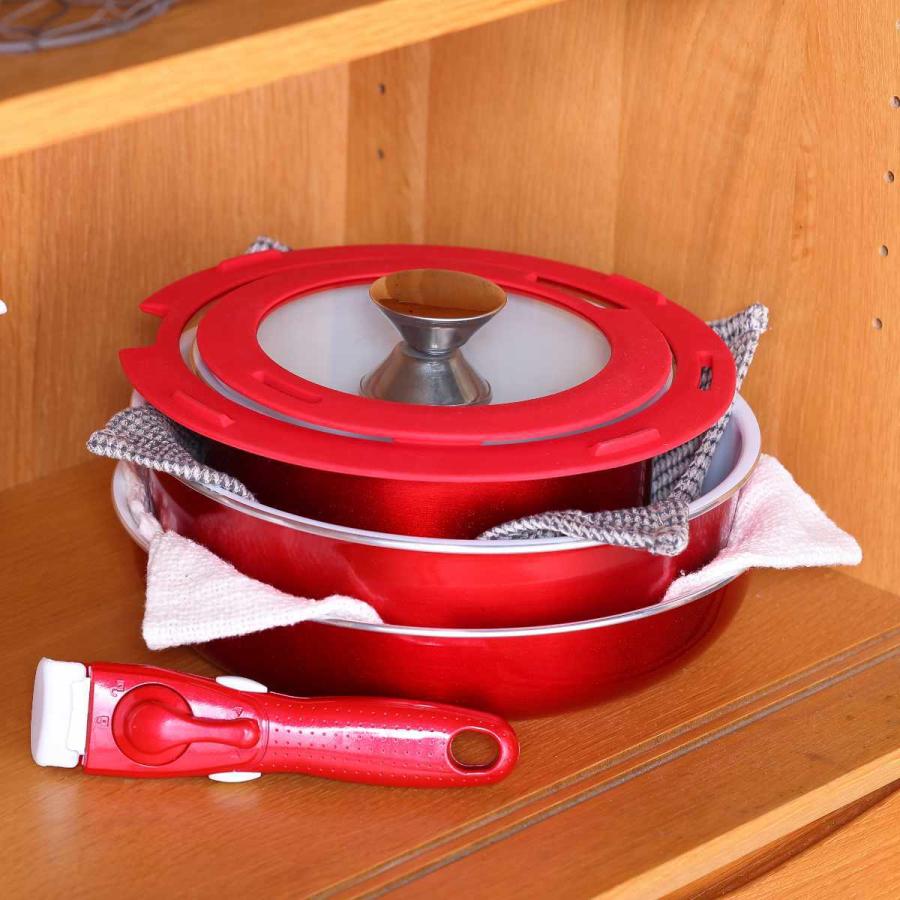 佐藤商事 D＆S セラミックフライパン・鍋 6点セット IH対応 着脱