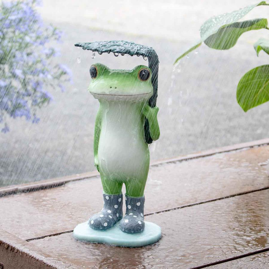 ガーデン オーナメント 葉っぱ傘カエル Copeau （ コポー カエル