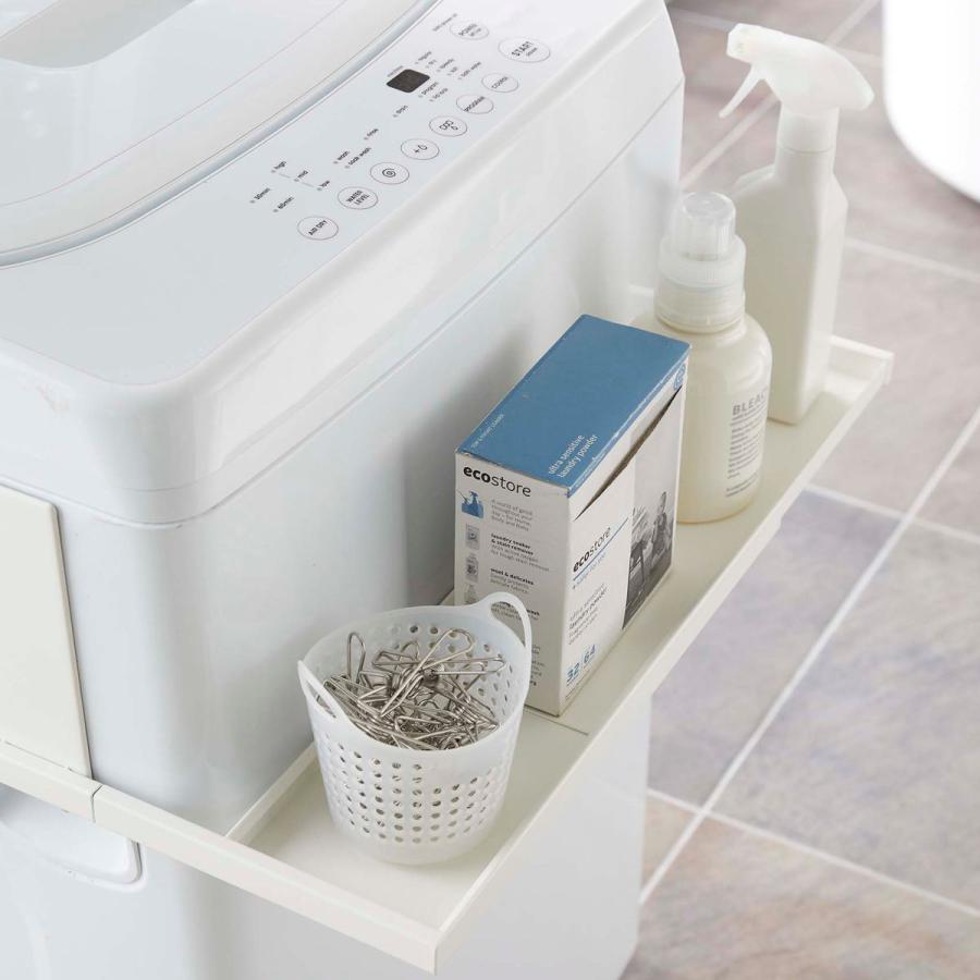 山崎実業 plate マグネット伸縮洗濯機ラック プレート ホワイト