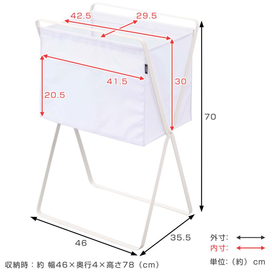 tower ランドリーバスケット 折り畳み高床式ランドリーバスケット （ 折りたたみ スリム コンパクト 洗濯かご 洗濯物 タワー 山崎実業 ）｜colorfulbox｜06