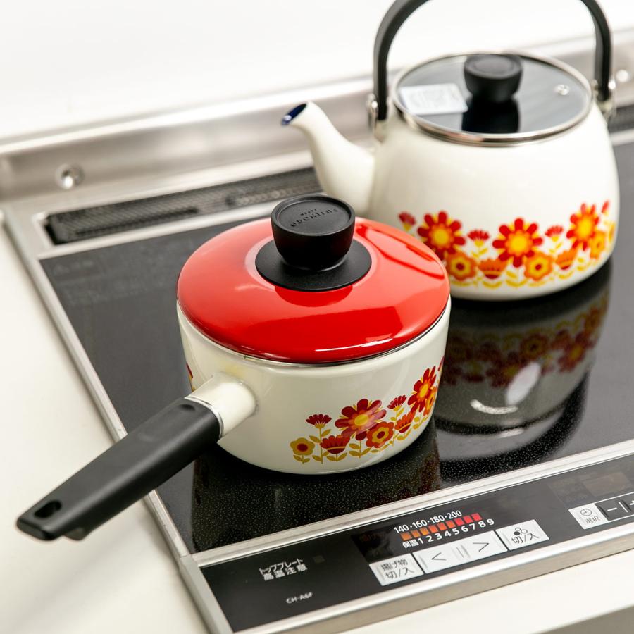富士ホーロー ソースパン 16cm IH対応 メモリーズ サンフラワー