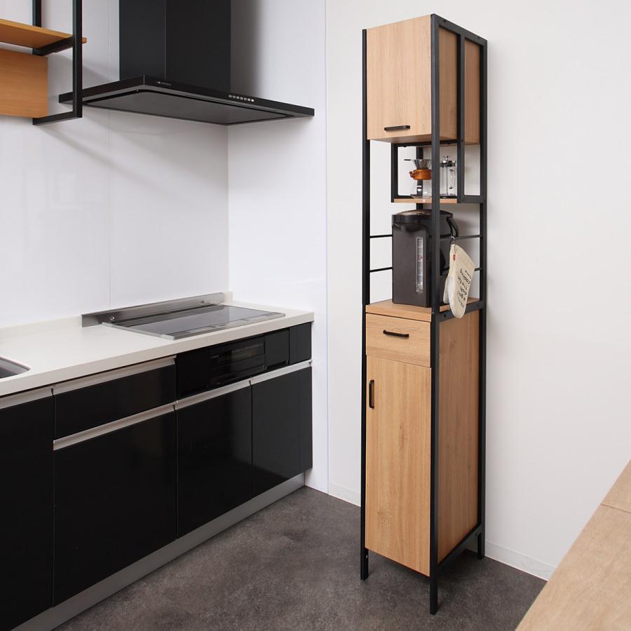 クロシオ 食器棚 ハイタイプ シンプルモダン スチールフレーム ART 幅