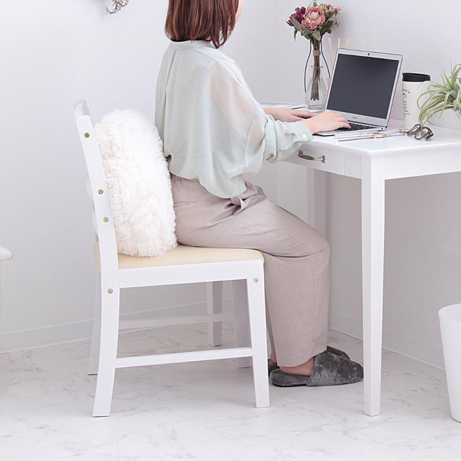 岩附 チェア Gallow 座面高42cm 木製 ホワイト フレンチカントリー