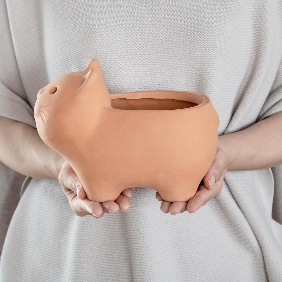 ３匹の猫 テラコッタ 楽天市場】GREEN HOUSE アニマルテラコッタS(3号) ネコ : Ivy