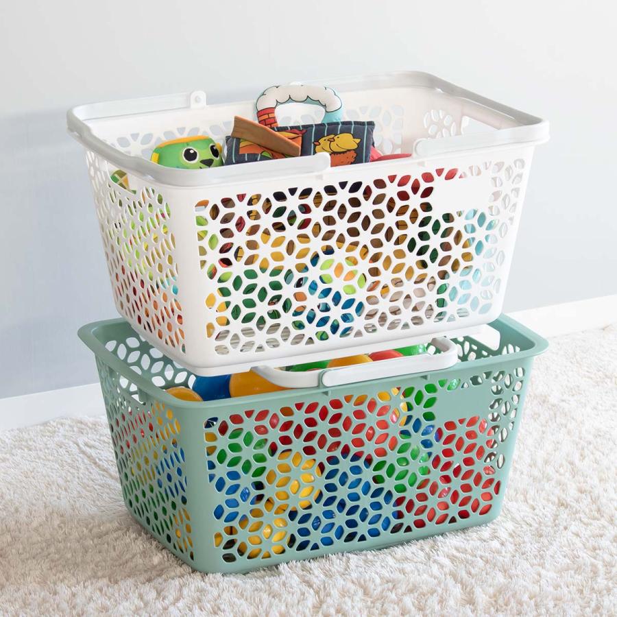 買い物かご ハンドル積み重ねバスケット レジかご （ バスケット