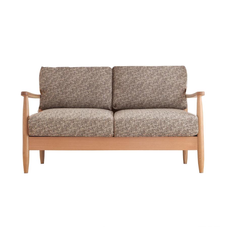 ソファ 二人掛け 幅136cm 木製 洗えるカバー ファブリック （ 開梱設置