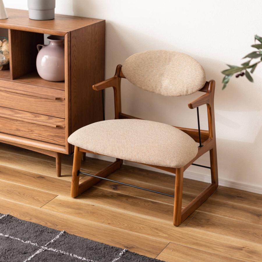 東谷 フロアチェア 座面高34cm 木製 ファブリック （ リビングチェア