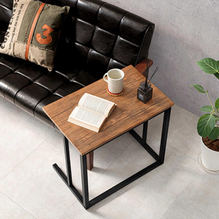 コ字型ナイトテーブル ソファサイドテーブル 広天板 サイドテーブル 高さ51.5cm コの字型 Nid （ ナイトテーブル ミニ