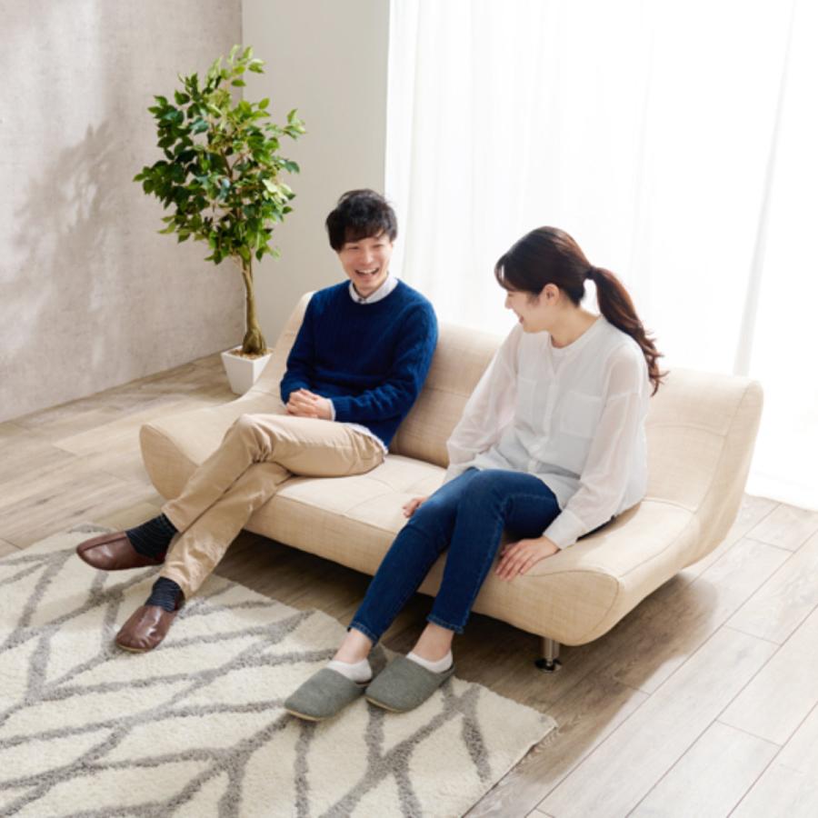 2人用ソファゆったり HAGiHARA（萩原） ローソファ 二人掛け 幅153cm 座面広々 （ リビング