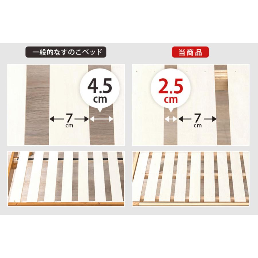 HAGiHARA（萩原） ベッド シングル 高さ調節 3段階すのこ 木製
