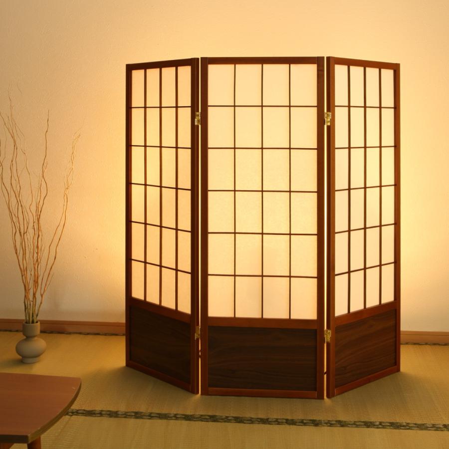間仕切り　和風ついたて　目隠し 衝立 和風衝立 あずきM 3連 高さ120cm （ 間仕切り 目隠し