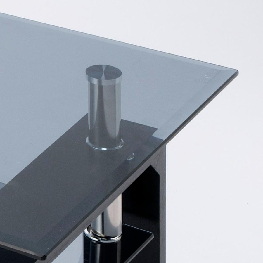 ガラステーブル 幅96cm クリアブラック ラック （ センターテーブル