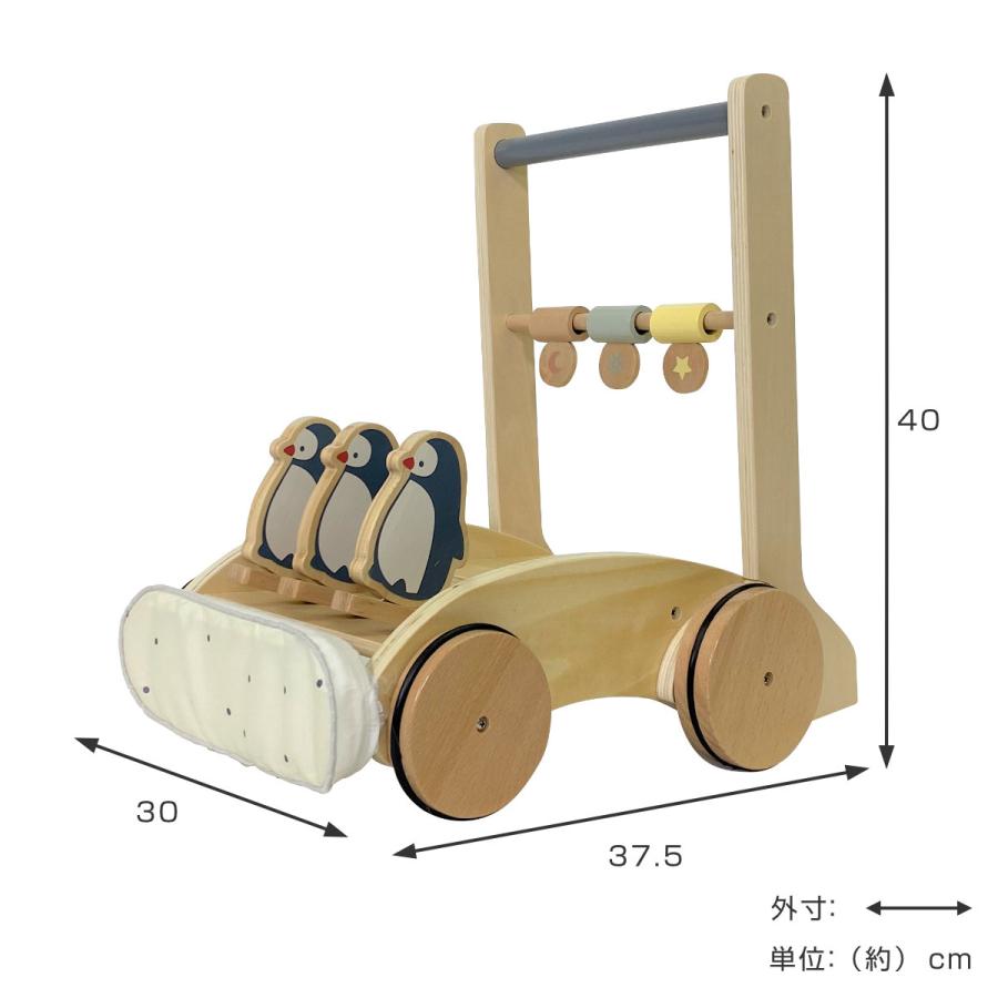 手押し車 おしぐるま ペンギン （ 押し車 押しぐるま ぺんぎん 木製 北欧 つかまり立ち 赤ちゃん ベビー 出産祝い プレゼント ギフト ）｜colorfulbox｜02