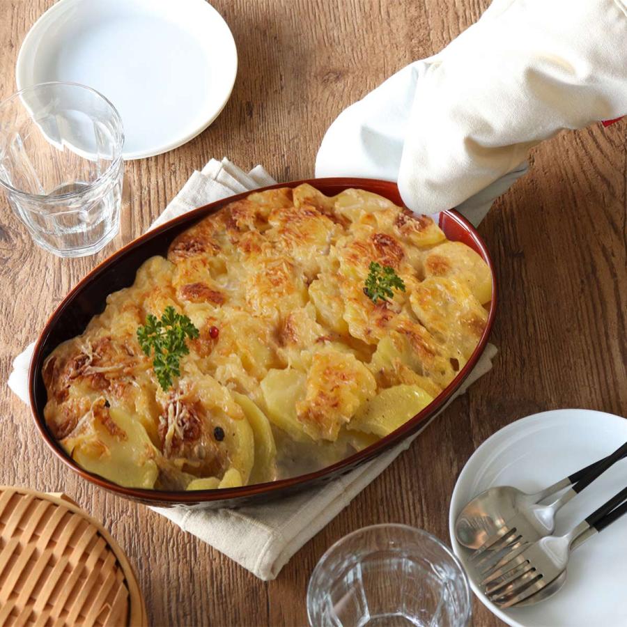 フランス アンティークの耐熱皿 特大 グラタン皿 オーブン皿