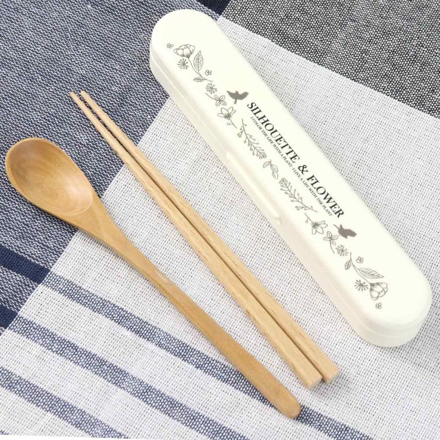 ナカノ Potter コンビセット シルエットフラワー （ スプーン 箸 18cm