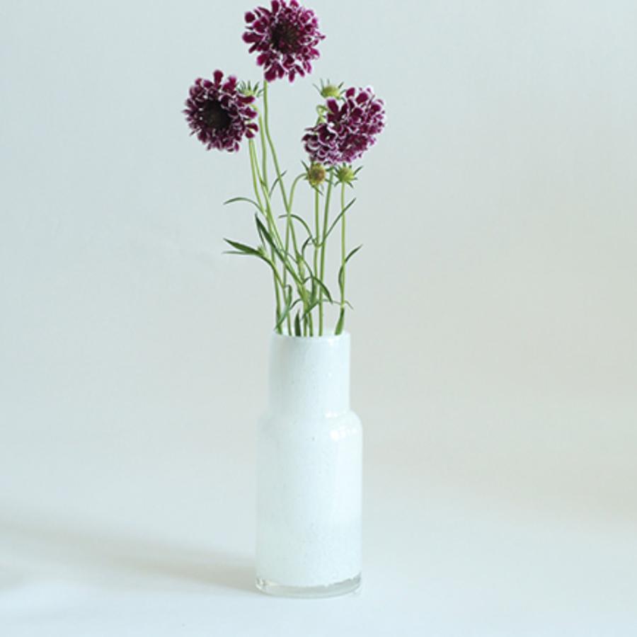 花瓶 DGボトルベース 直径7.5×高さ18cm ホワイト ガラス 花瓶 DGボトルベース 直径7.5×高さ18cm ホワイト ガラス