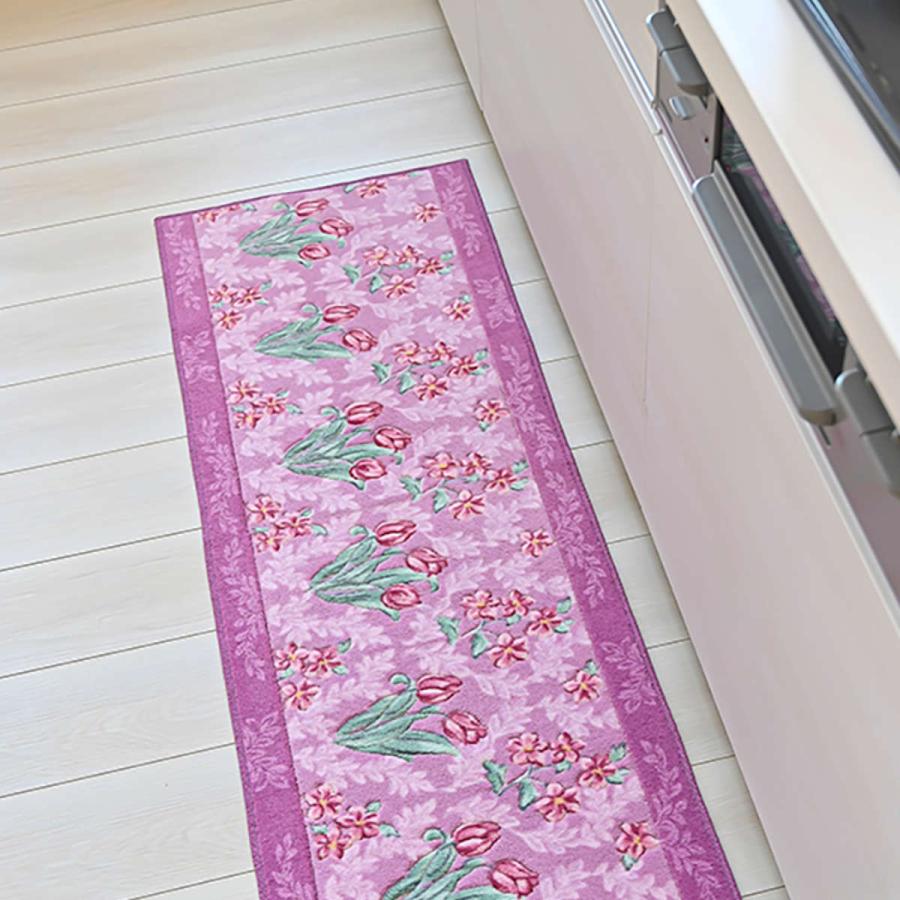 キッチンマット 花柄 ロイヤルコレクション アーツ 45×240cm （ キッチン マット 台所マット 滑り止め加工 洗える 45cm 240cm 抗菌 防臭 日本製 ）｜colorfulbox｜06