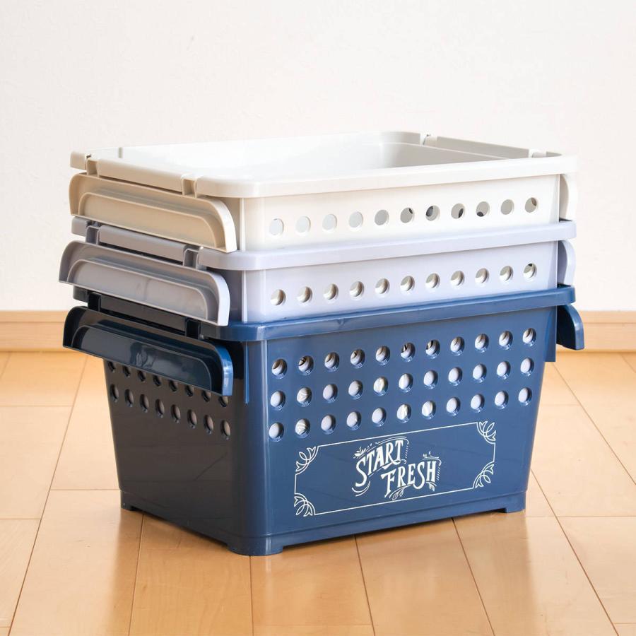 青と黄色の収納バスケット バスケット 角型 S ハッピーバスケット （ 収納 ソフトバスケット 幅