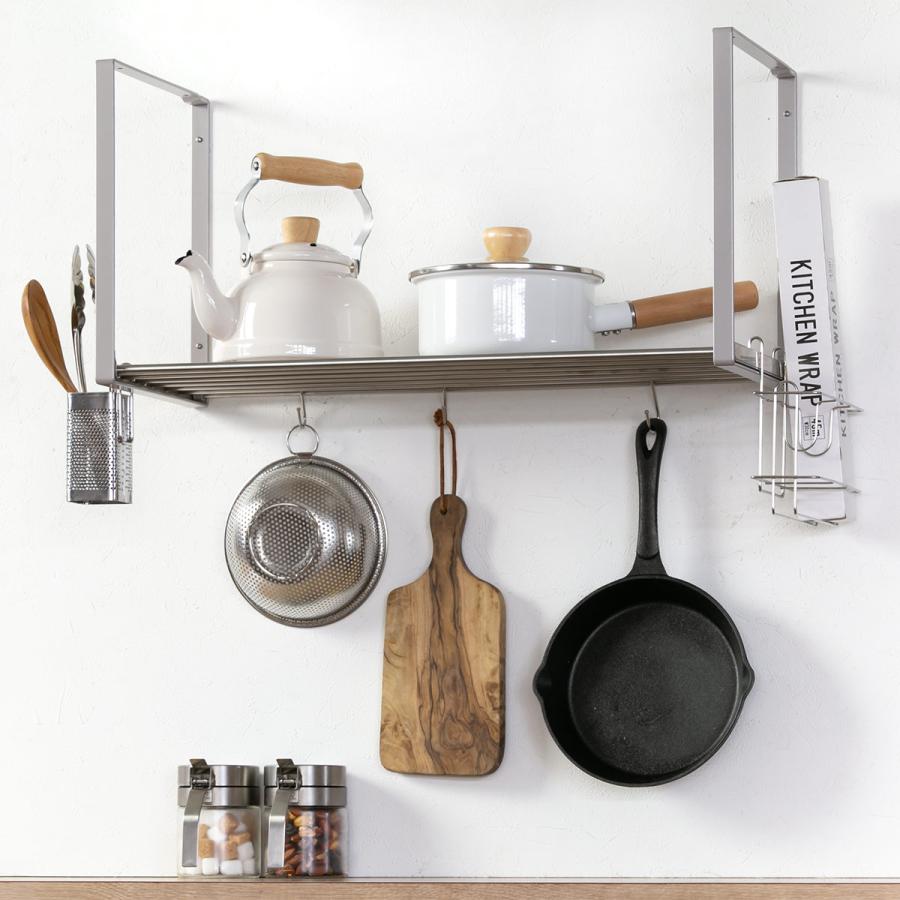 吊戸棚収納 パイプ棚A 1段 幅60cm 水切棚シリーズ ネジ止めタイプ