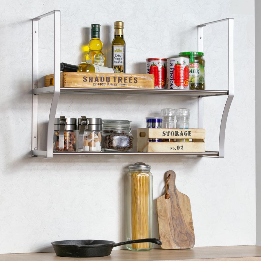 吊戸棚収納 パイプ棚A 2段 幅60cm 水切棚シリーズ ネジ止めタイプ