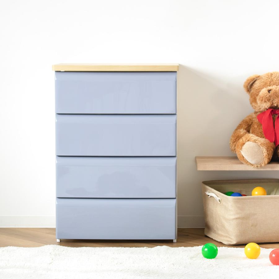 平和工業 チェスト 4段 幅56.2×奥行40×高さ80.7cm 木目調天板