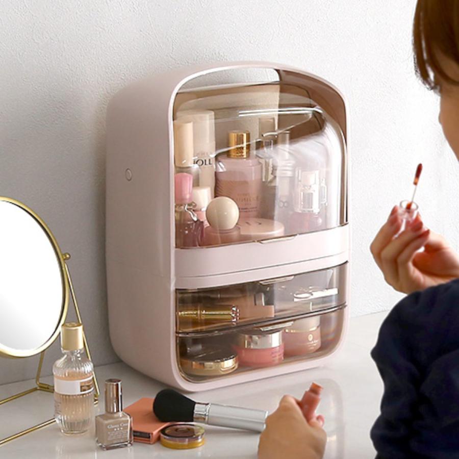 コスメボックス 中身が見やすい 引き出し付き （ メイクボックス 大
