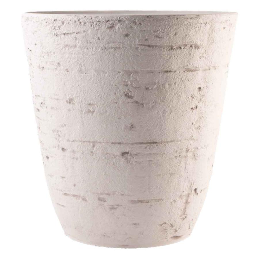 ホワイト円錐形陶器プランター プランター FR円錐ポットホワイトストーン L 直径42×高さ45cm