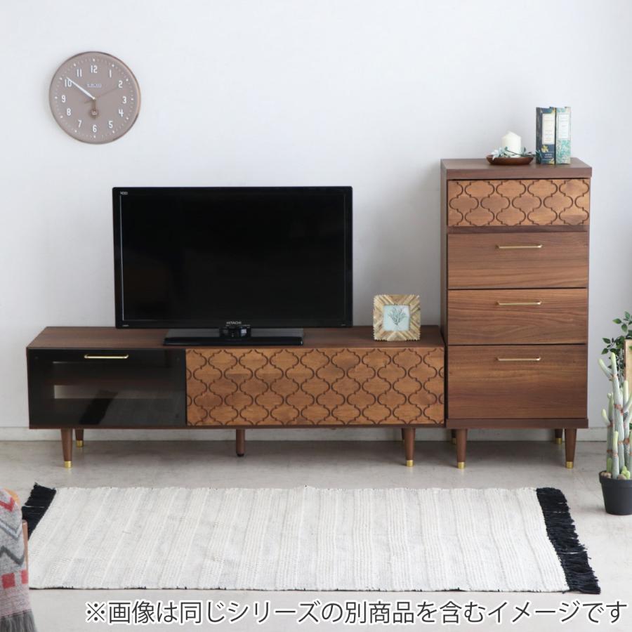 東馬（Tohma） テレビ台 ローボード アルダー材 モロッカン柄 日本製